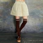 Frilled-trim Plain A-line Skirt
