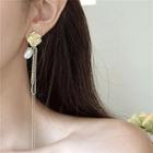 Flower Faux Pearl Drop Earring 1 Pair - Gold - One Size