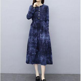 Long-sleeve Tie Dye Midi Dress