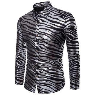 Zebra Print Long-sleeve Shirt