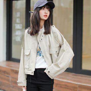 Buttoned Cuff Zip Jacket