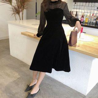 Two-tone Velvet Dress