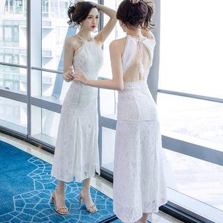 Halter Bodycon Mermaid Midi Dress