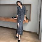 Glitter Long-sleeve Max Dress