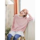 Layered-hem Lace-trim Top