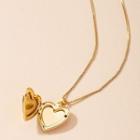 Heart Necklace X462 - 1 Pc - Gold - One Size