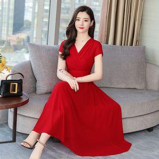 Short Sleeve Wrap Dress