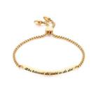 Simple Fashion Plated Gold Geometric Strip 316l Stainless Steel Bracelet Golden - One Size