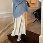 High-waist Medium Maxi A-line Skirt