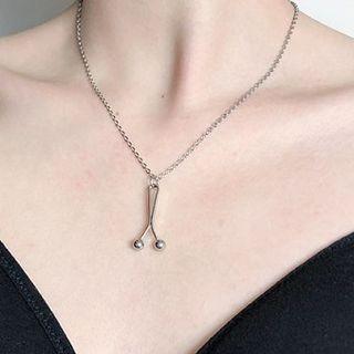 Stainless Steel Bead Pendant Necklace