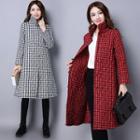 Gingham Knotted Padded Coat