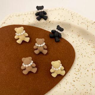 Bear Faux Pearl Acrylic Earring