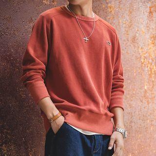 Round-neck Applique Long-sleeve Pullover