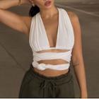 Cut-out Strappy Crop Tank Top