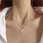 Faux Pearl Fish Tail Necklace 2272 - Necklace - Rose Gold - One Size