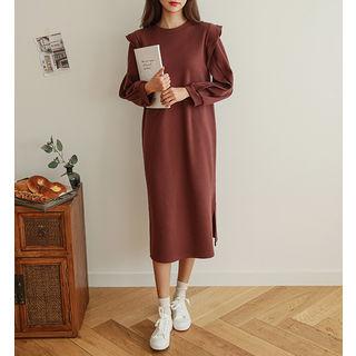 Layered Frill-trim Long Pullover Dress