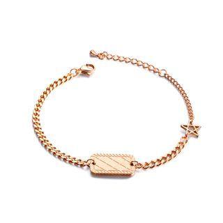 Simple And Fashion Plated Rose Gold Square Piece Star 316l Stainless Steel Bracelet Rose Gold - One Size