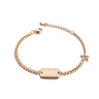 Simple And Fashion Plated Rose Gold Square Piece Star 316l Stainless Steel Bracelet Rose Gold - One Size