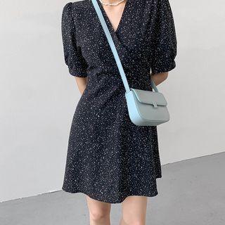 Paint-splatter Wrap Minidress
