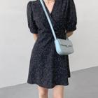 Paint-splatter Wrap Minidress