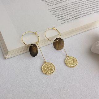 925 Sterling Silver Coin & Disc Dangle Earring