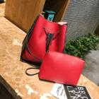 Set: Color Block Bucket Bag + Makeup Bag
