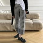 Striped Cropped Straight Leg Pants Stripe - Gray - One Size