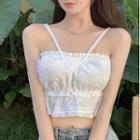 Ruffled Bandeau / Halter-neck Crop Camisole Top / A-line Skirt