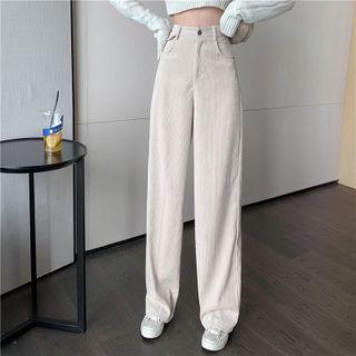 High Waist Wide Leg Corduroy Pants