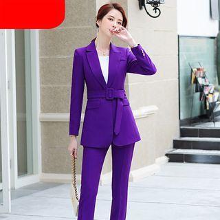 Tie Waist Blazer / Dress Pants / Set