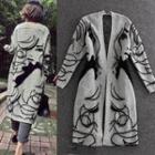 Embroidered Long Cardigan Multicolor - One Size