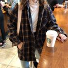 Plaid Oversized Shirt Jacket As Shown In Figure - One Size