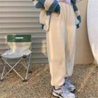Heart Embroidered Loose-fit Jogger Pants