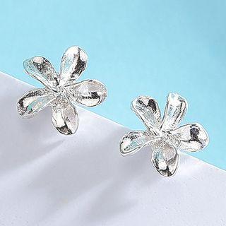 925 Sterling Silver Flower Earring Es422-2 - 1 Pair - One Size