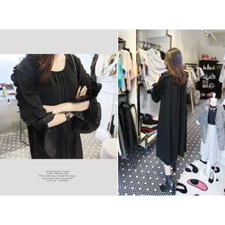 Frill-trim Sleeve Oversized Dress