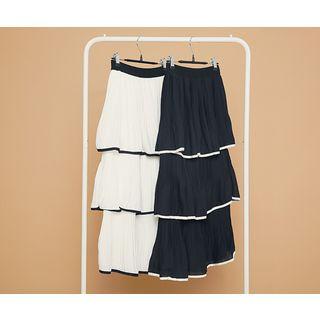 Ruffle-tiered Long Skirt