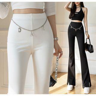 Chain Detail Bootcut Pants