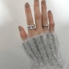 Faux Woven Sterling Silver Open Ring 1pc - Silver - One Size