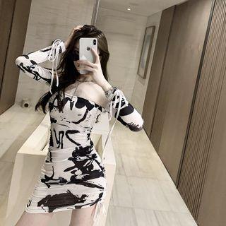 Strapless Printed Mini Bodycon Dress