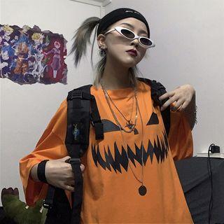 Short-sleeve Pumpkin Printed T-shirt