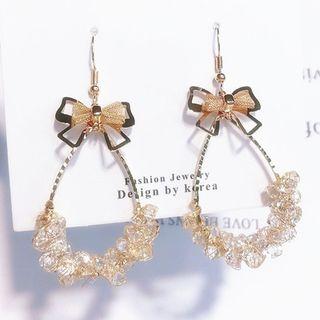 Faux Crystal Bow Drop Earring As Shown In Figure - One Size