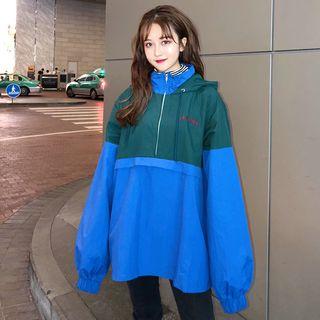 Two-tone Zip Placket Overhead Jacket