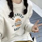 Lettering Sweatshirt Light Melange Gray - One Size
