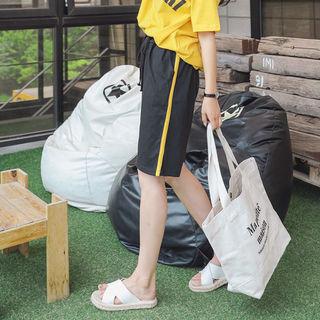 Contrast-trim Knee-length Sweat Shorts