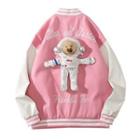 Bear Accent Baseball Jacket