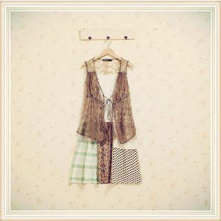 Tie-front Lace Vest