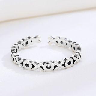 Xo Lettering Sterling Silver Open Ring Silver - One Size