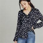 Pocket-front Dotted Blouse