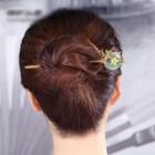 Retro Gemstone Flower Fringed Hair Stick As Shown In Figure - 16cm