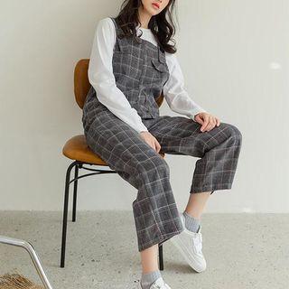 Corduroy Plaid Dungaree